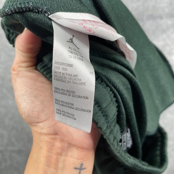 Air Jordan Kids XL 13-15 Sweatpants Haddad Group Straight Fit Green Jumpman Logo - Picture 9 of 10